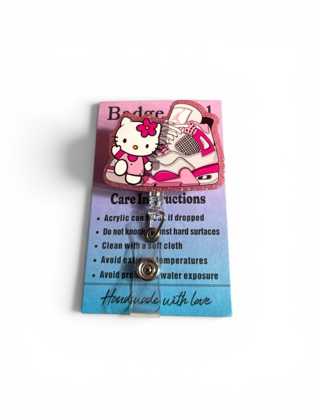 Hello Kitty Pink Badge Reel -